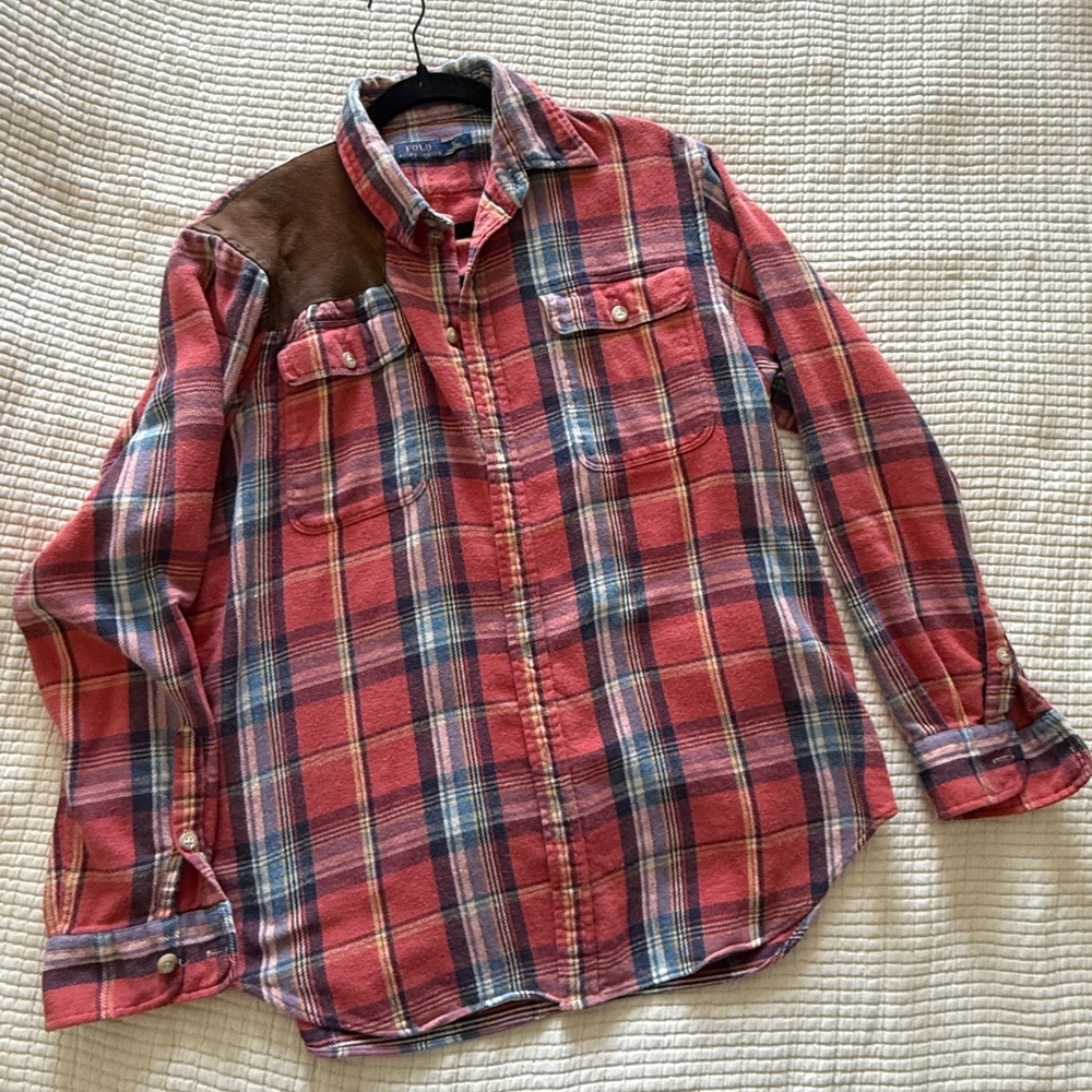 Polo Ralph Lauren Men's Flannel Shirt - Red and Brown Plaid